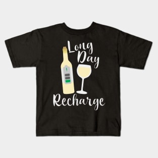 Long Day Recharge White Wine Kids T-Shirt